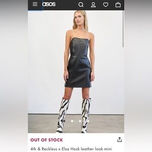 NWT• 4th & Reckless x Elsa Hosk leather look mini dress in teal